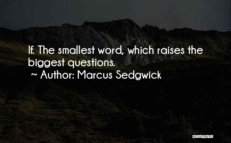 Marcus Sedgwick Quotes: If. The Smallest Word, Which Raises The Biggest Questions.