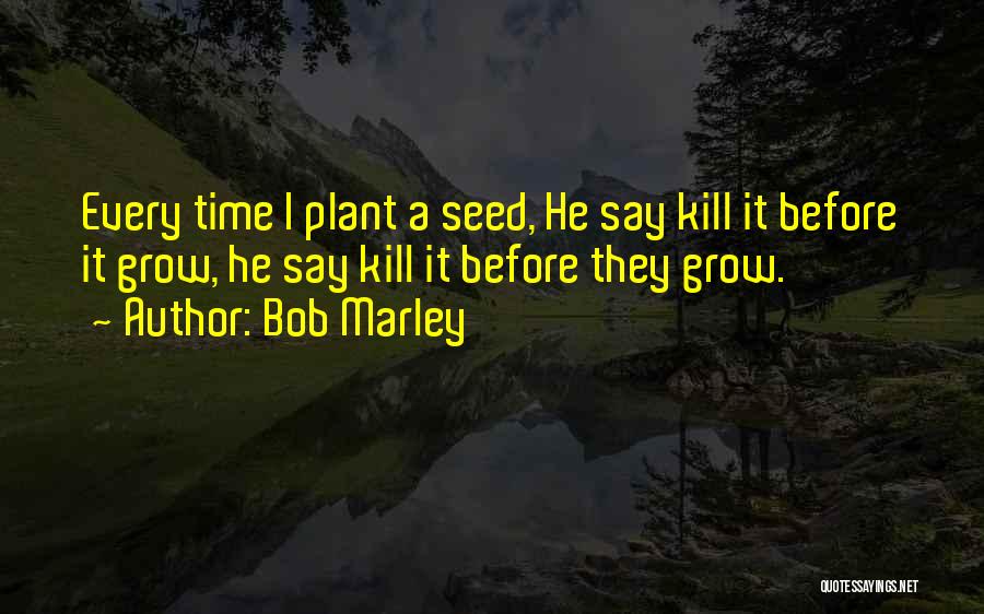 Bob Marley Quotes: Every Time I Plant A Seed, He Say Kill It Before It Grow, He Say Kill It Before They Grow.