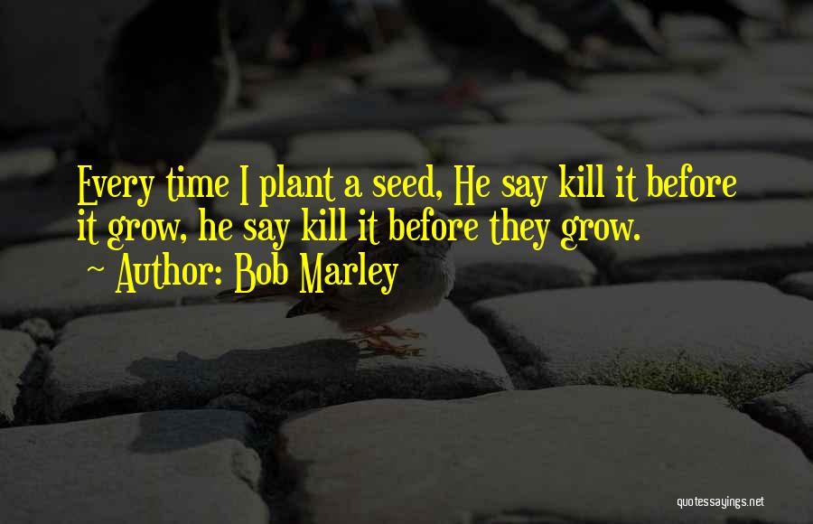 Bob Marley Quotes: Every Time I Plant A Seed, He Say Kill It Before It Grow, He Say Kill It Before They Grow.