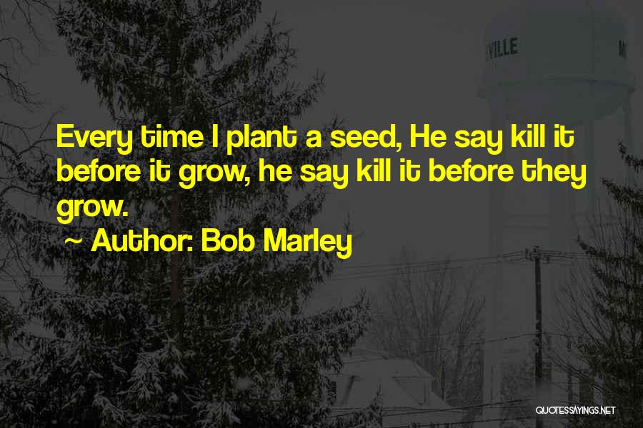 Bob Marley Quotes: Every Time I Plant A Seed, He Say Kill It Before It Grow, He Say Kill It Before They Grow.