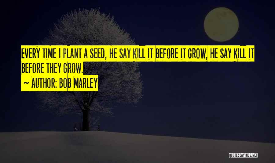 Bob Marley Quotes: Every Time I Plant A Seed, He Say Kill It Before It Grow, He Say Kill It Before They Grow.