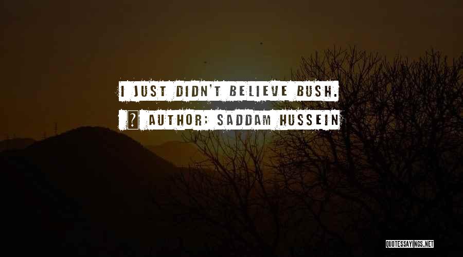 Saddam Hussein Quotes: I Just Didn't Believe Bush.