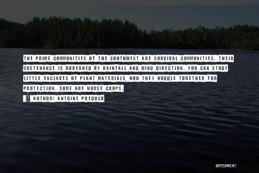 Antoine Predock Quotes: The Prime Communities Of The Southwest Are Survival Communities. Their Sustenance Is Governed By Rainfall And Wind Direction. You Can