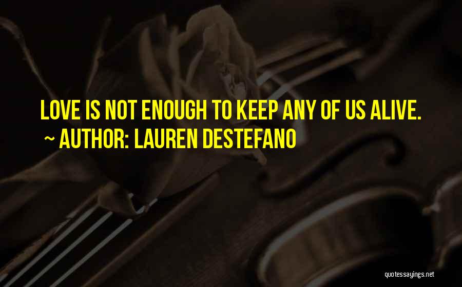 Lauren DeStefano Quotes: Love Is Not Enough To Keep Any Of Us Alive.