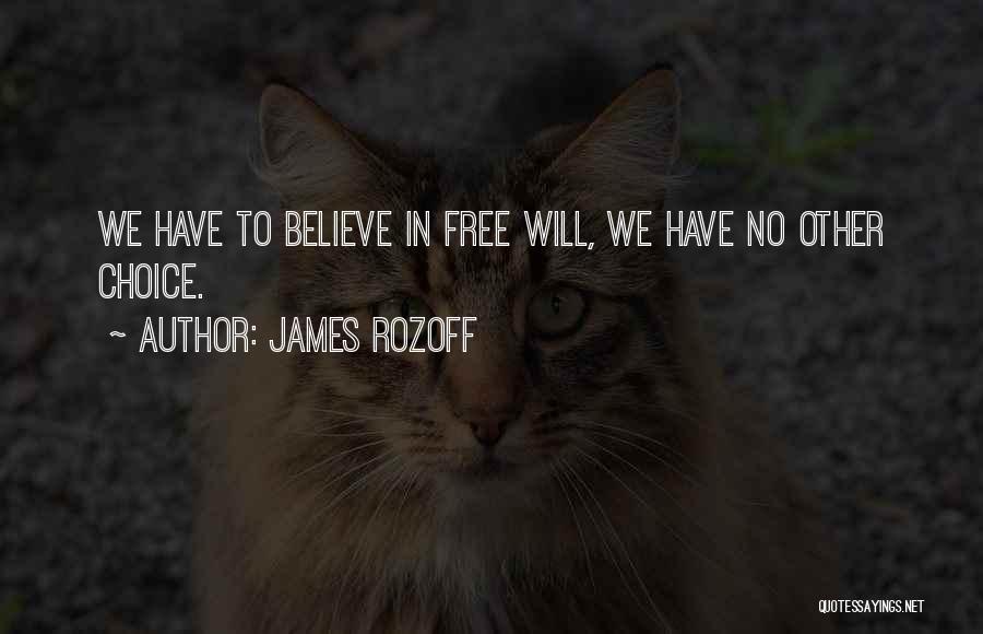 James Rozoff Quotes: We Have To Believe In Free Will, We Have No Other Choice.