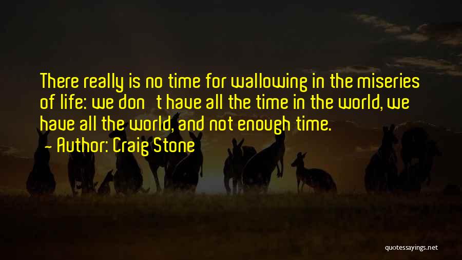 Craig Stone Quotes: There Really Is No Time For Wallowing In The Miseries Of Life: We Don't Have All The Time In The