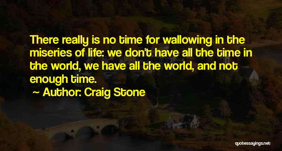 Craig Stone Quotes: There Really Is No Time For Wallowing In The Miseries Of Life: We Don't Have All The Time In The