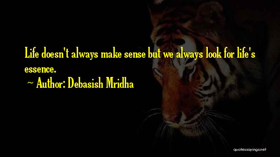 Debasish Mridha Quotes: Life Doesn't Always Make Sense But We Always Look For Life's Essence.