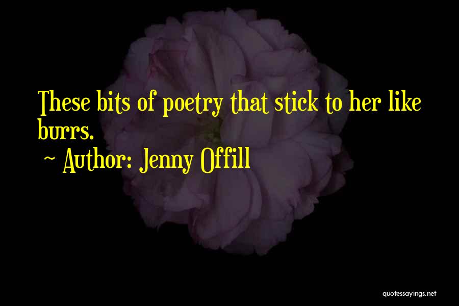 Jenny Offill Quotes: These Bits Of Poetry That Stick To Her Like Burrs.