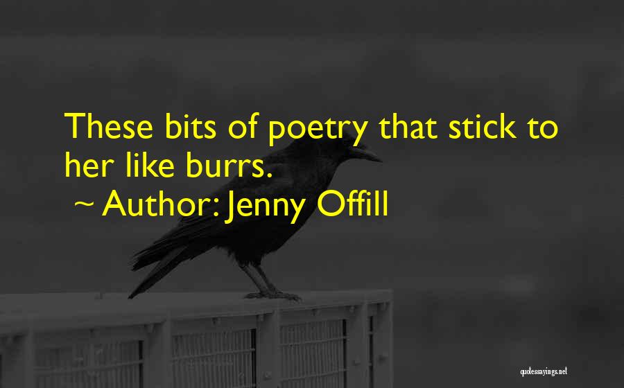 Jenny Offill Quotes: These Bits Of Poetry That Stick To Her Like Burrs.
