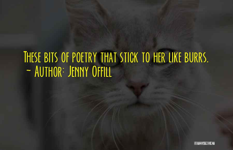 Jenny Offill Quotes: These Bits Of Poetry That Stick To Her Like Burrs.