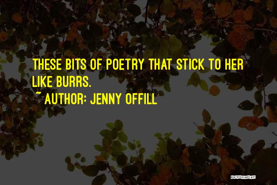 Jenny Offill Quotes: These Bits Of Poetry That Stick To Her Like Burrs.