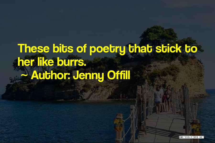 Jenny Offill Quotes: These Bits Of Poetry That Stick To Her Like Burrs.
