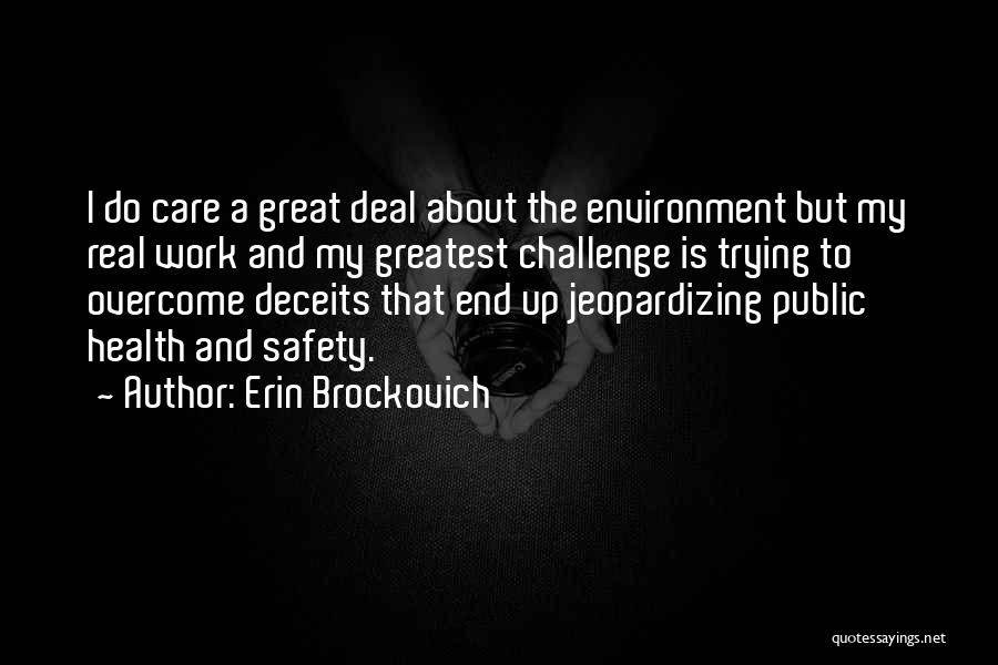 Erin Brockovich Quotes: I Do Care A Great Deal About The Environment But My Real Work And My Greatest Challenge Is Trying To