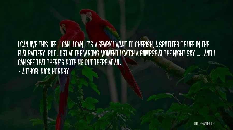 Nick Hornby Quotes: I Can Live This Life. I Can. I Can. It's A Spark I Want To Cherish, A Splutter Of Life