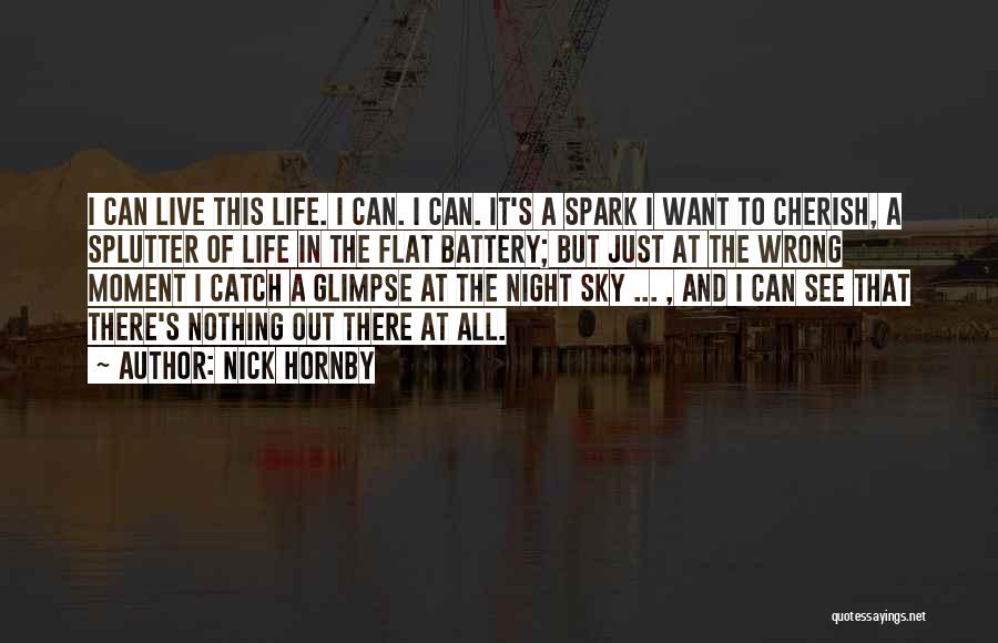 Nick Hornby Quotes: I Can Live This Life. I Can. I Can. It's A Spark I Want To Cherish, A Splutter Of Life