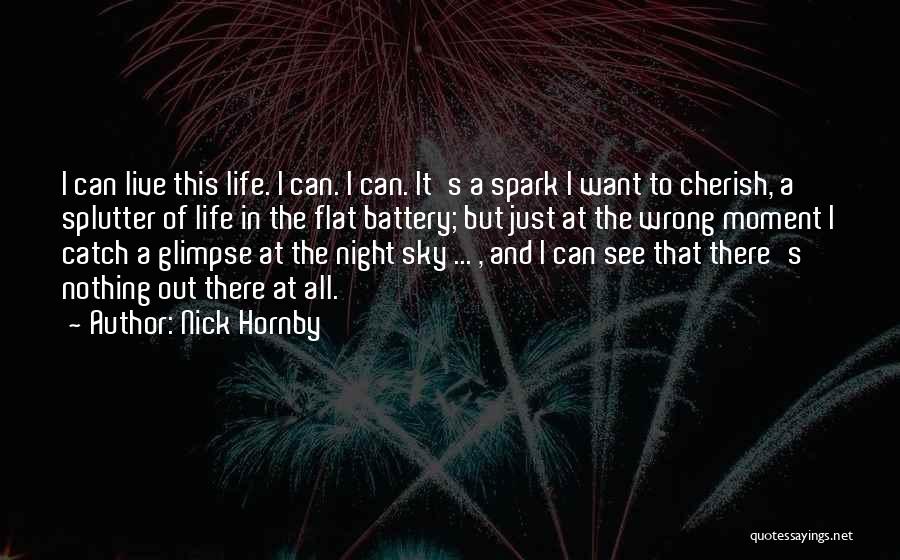 Nick Hornby Quotes: I Can Live This Life. I Can. I Can. It's A Spark I Want To Cherish, A Splutter Of Life