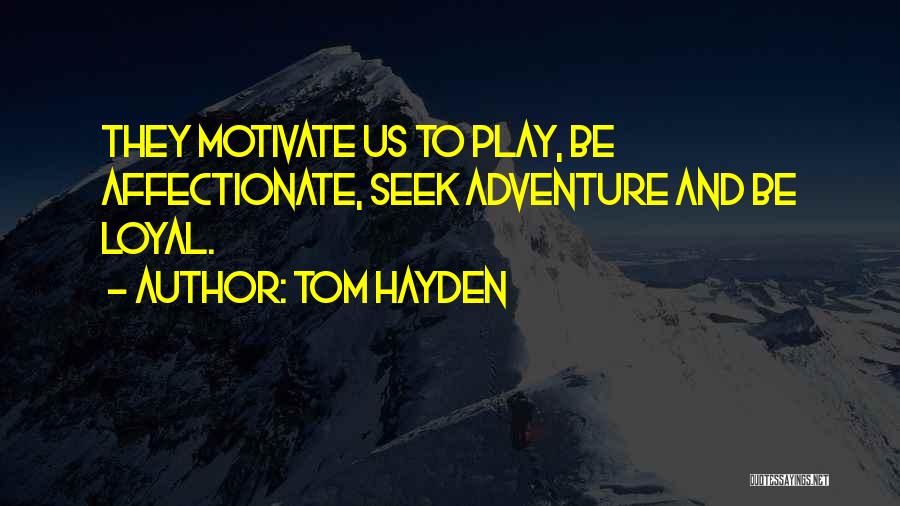 Tom Hayden Quotes: They Motivate Us To Play, Be Affectionate, Seek Adventure And Be Loyal.