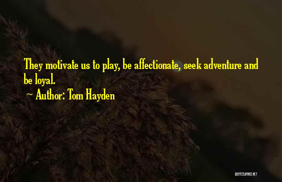 Tom Hayden Quotes: They Motivate Us To Play, Be Affectionate, Seek Adventure And Be Loyal.