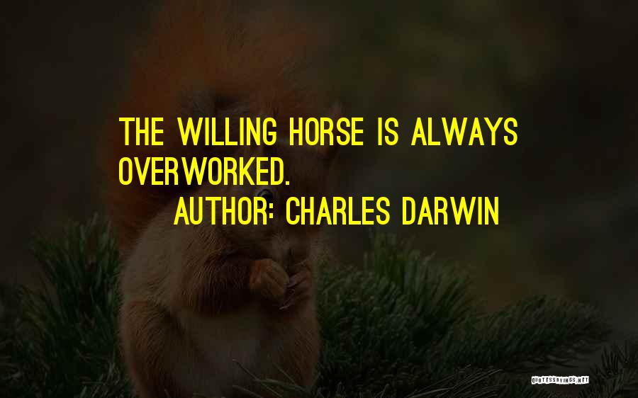 Charles Darwin Quotes: The Willing Horse Is Always Overworked.