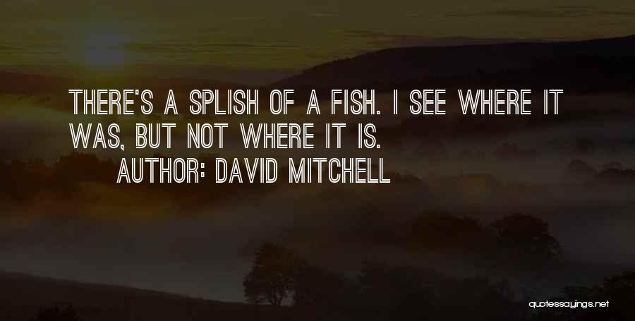 David Mitchell Quotes: There's A Splish Of A Fish. I See Where It Was, But Not Where It Is.