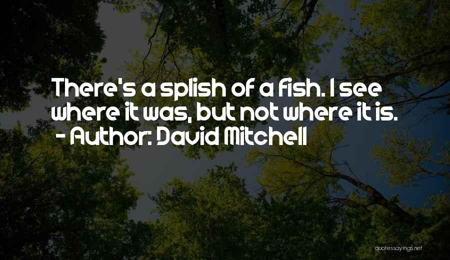 David Mitchell Quotes: There's A Splish Of A Fish. I See Where It Was, But Not Where It Is.