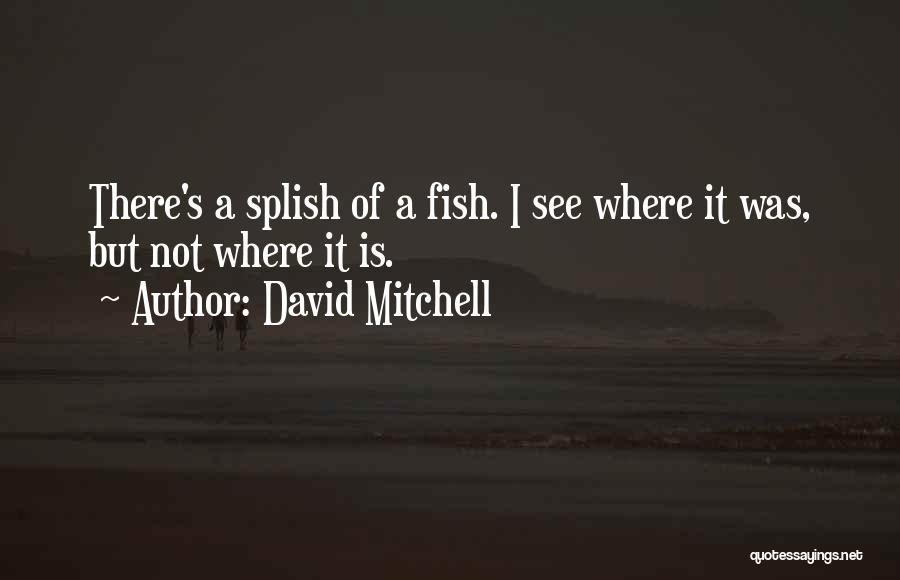 David Mitchell Quotes: There's A Splish Of A Fish. I See Where It Was, But Not Where It Is.