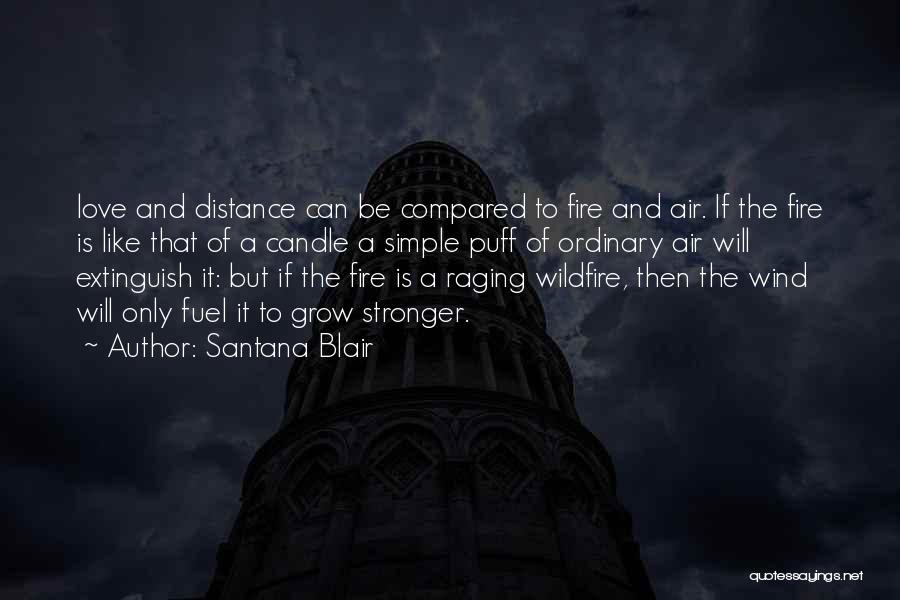 Santana Blair Quotes: Love And Distance Can Be Compared To Fire And Air. If The Fire Is Like That Of A Candle A