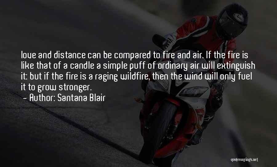 Santana Blair Quotes: Love And Distance Can Be Compared To Fire And Air. If The Fire Is Like That Of A Candle A