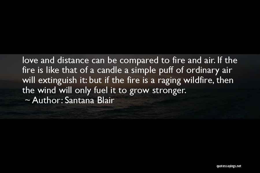 Santana Blair Quotes: Love And Distance Can Be Compared To Fire And Air. If The Fire Is Like That Of A Candle A