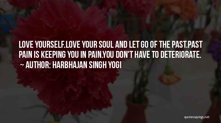 Harbhajan Singh Yogi Quotes: Love Yourself.love Your Soul And Let Go Of The Past.past Pain Is Keeping You In Pain.you Don't Have To Deteriorate.