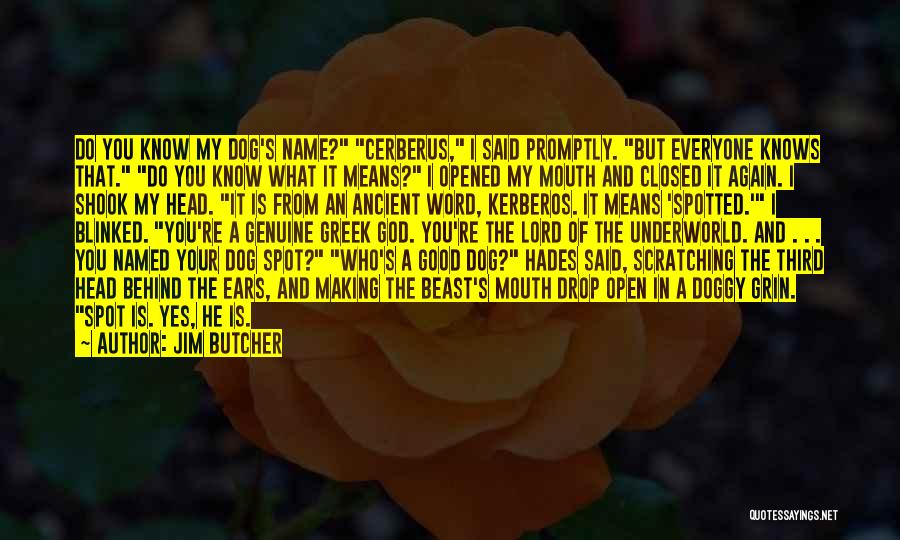 Jim Butcher Quotes: Do You Know My Dog's Name? Cerberus, I Said Promptly. But Everyone Knows That. Do You Know What It Means?