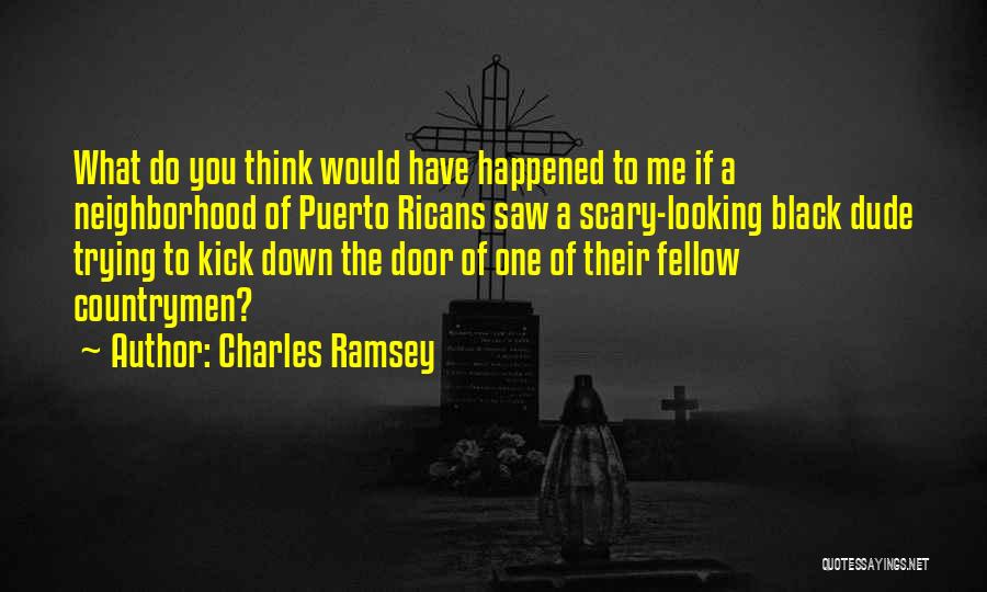 Charles Ramsey Quotes: What Do You Think Would Have Happened To Me If A Neighborhood Of Puerto Ricans Saw A Scary-looking Black Dude