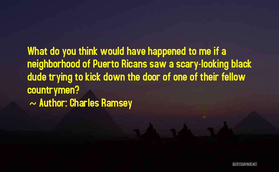 Charles Ramsey Quotes: What Do You Think Would Have Happened To Me If A Neighborhood Of Puerto Ricans Saw A Scary-looking Black Dude