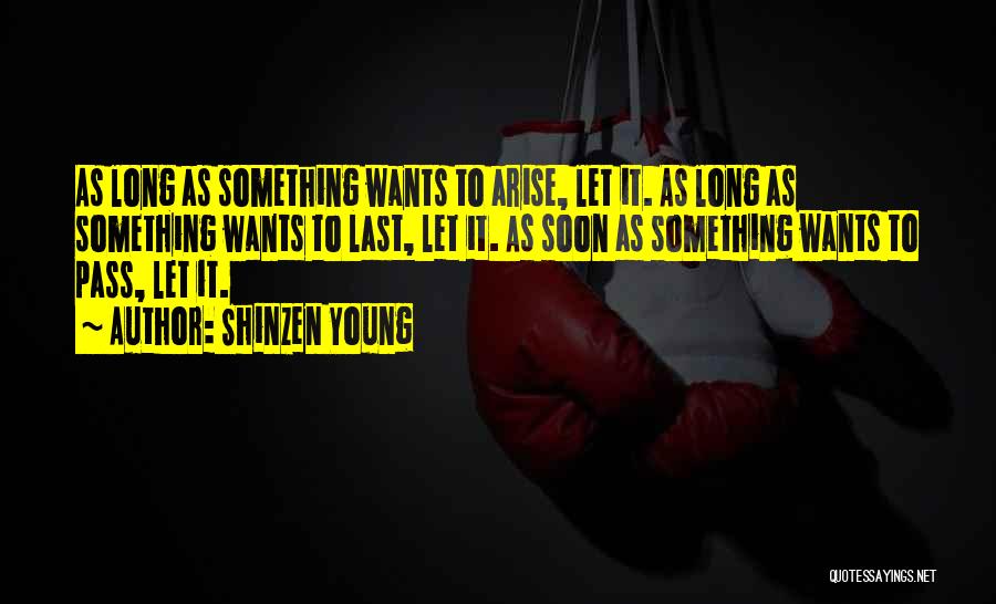 Shinzen Young Quotes: As Long As Something Wants To Arise, Let It. As Long As Something Wants To Last, Let It. As Soon