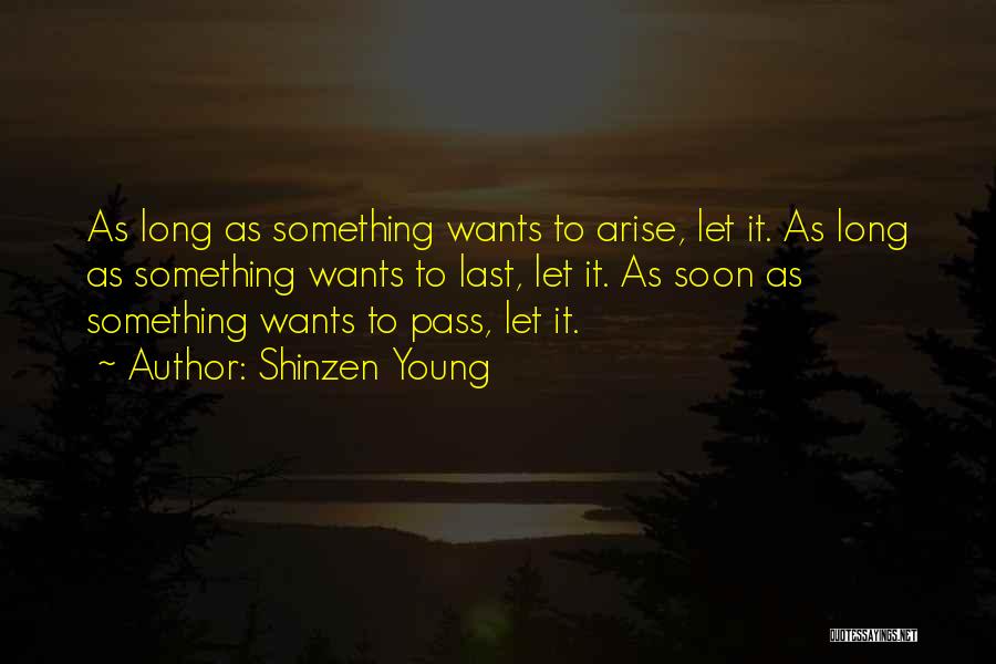 Shinzen Young Quotes: As Long As Something Wants To Arise, Let It. As Long As Something Wants To Last, Let It. As Soon