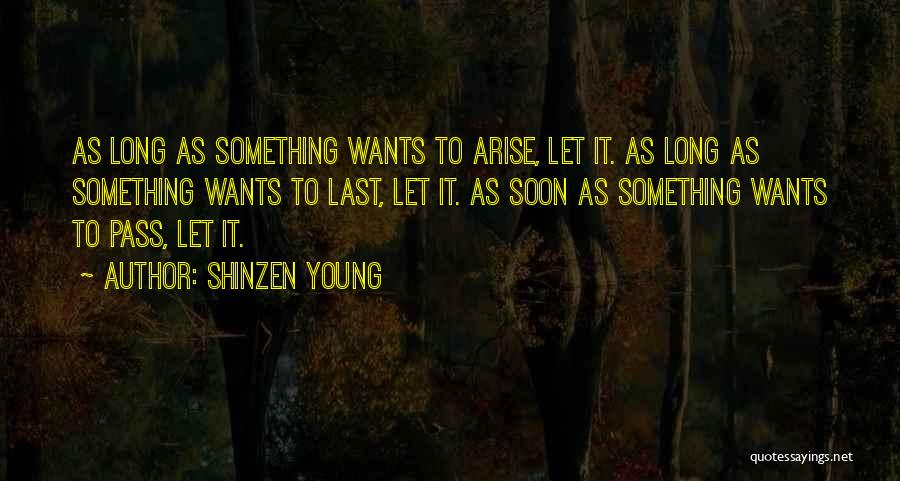 Shinzen Young Quotes: As Long As Something Wants To Arise, Let It. As Long As Something Wants To Last, Let It. As Soon