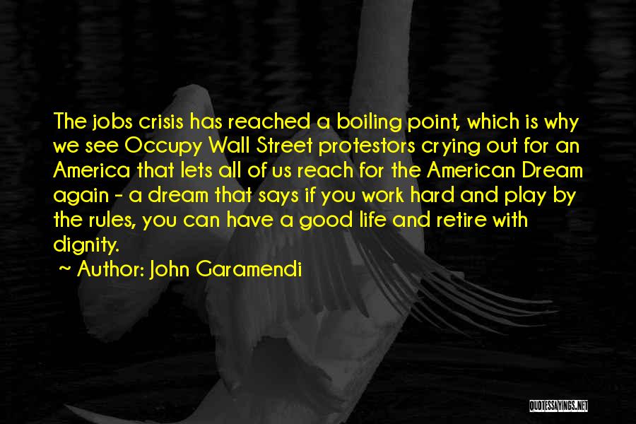 John Garamendi Quotes: The Jobs Crisis Has Reached A Boiling Point, Which Is Why We See Occupy Wall Street Protestors Crying Out For