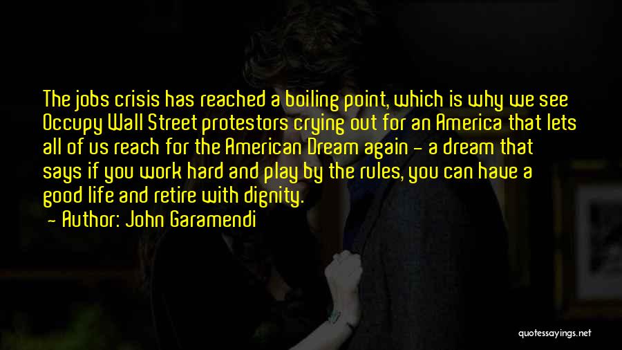 John Garamendi Quotes: The Jobs Crisis Has Reached A Boiling Point, Which Is Why We See Occupy Wall Street Protestors Crying Out For