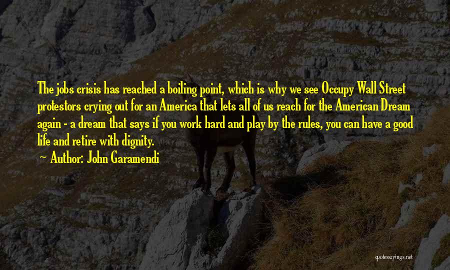 John Garamendi Quotes: The Jobs Crisis Has Reached A Boiling Point, Which Is Why We See Occupy Wall Street Protestors Crying Out For