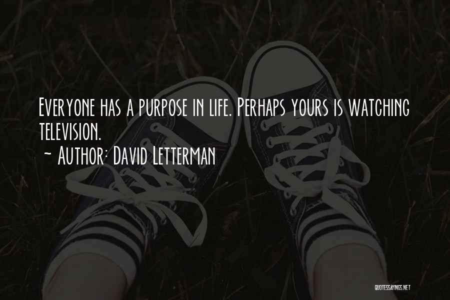 David Letterman Quotes: Everyone Has A Purpose In Life. Perhaps Yours Is Watching Television.
