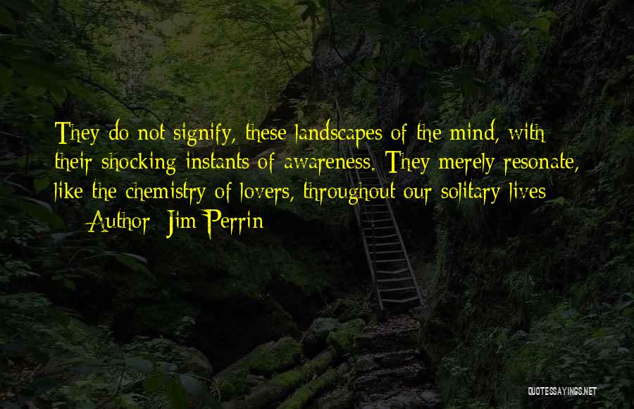 Jim Perrin Quotes: They Do Not Signify, These Landscapes Of The Mind, With Their Shocking Instants Of Awareness. They Merely Resonate, Like The