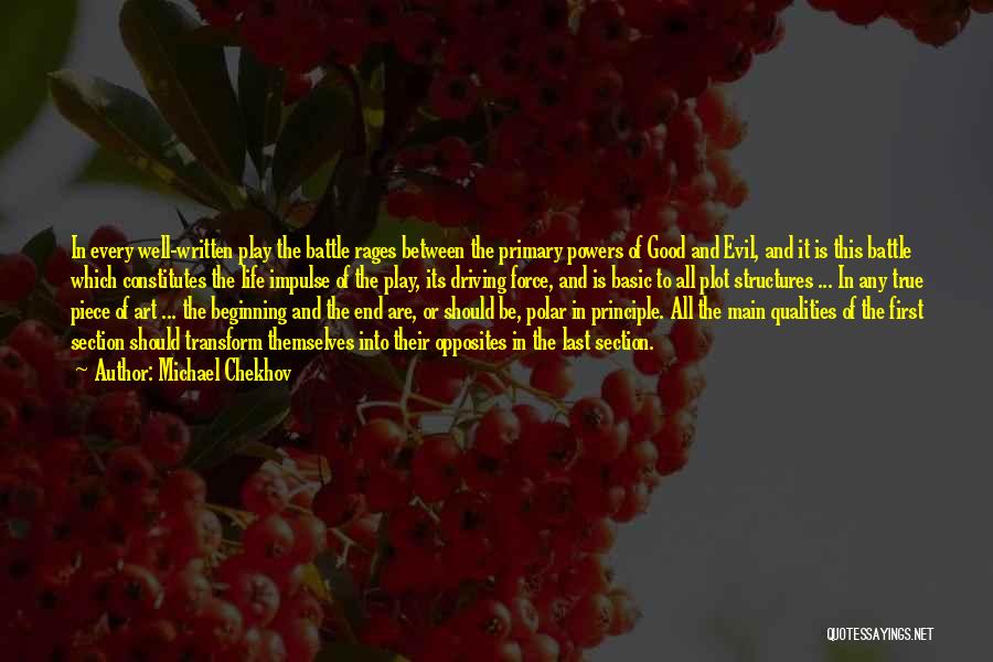 Michael Chekhov Quotes: In Every Well-written Play The Battle Rages Between The Primary Powers Of Good And Evil, And It Is This Battle