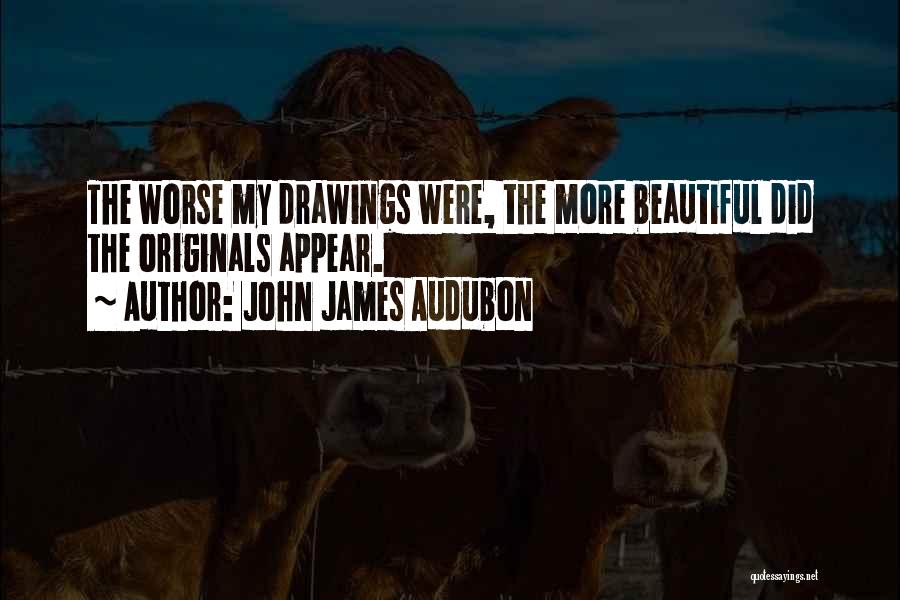 John James Audubon Quotes: The Worse My Drawings Were, The More Beautiful Did The Originals Appear.