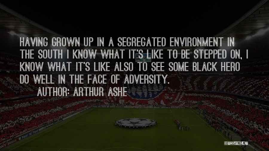 Arthur Ashe Quotes: Having Grown Up In A Segregated Environment In The South I Know What It's Like To Be Stepped On, I