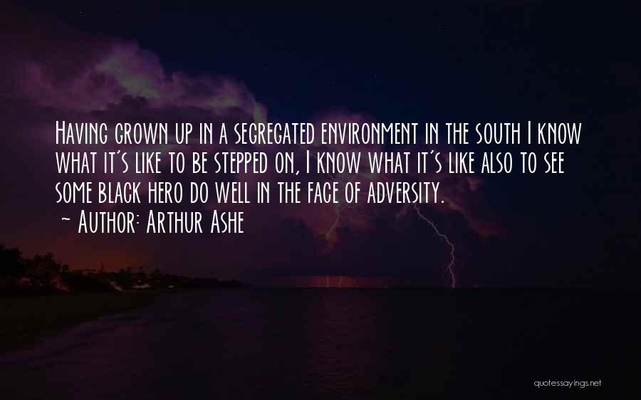 Arthur Ashe Quotes: Having Grown Up In A Segregated Environment In The South I Know What It's Like To Be Stepped On, I