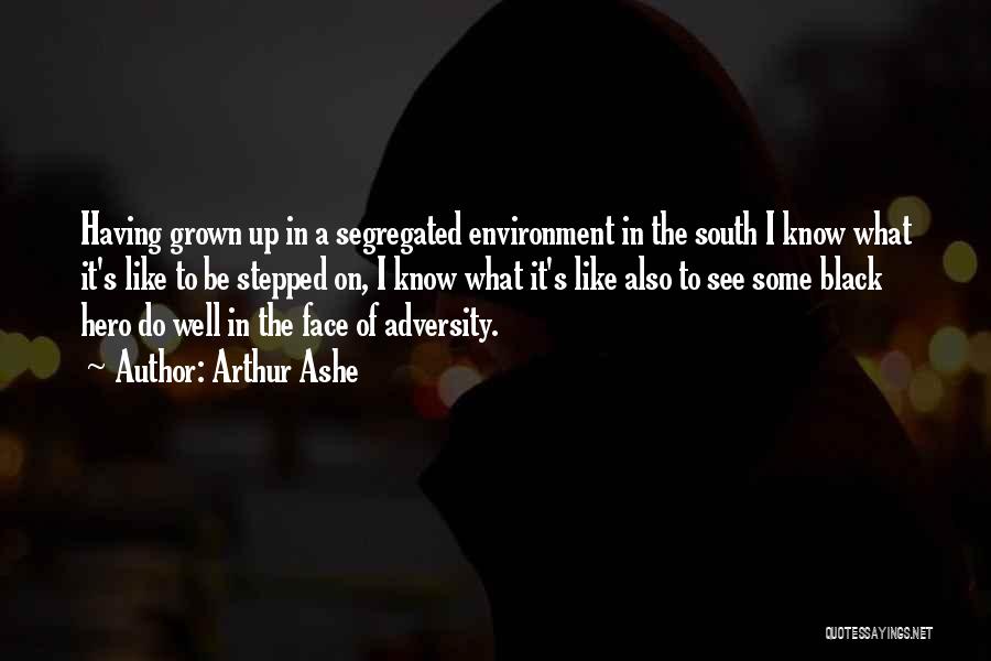 Arthur Ashe Quotes: Having Grown Up In A Segregated Environment In The South I Know What It's Like To Be Stepped On, I