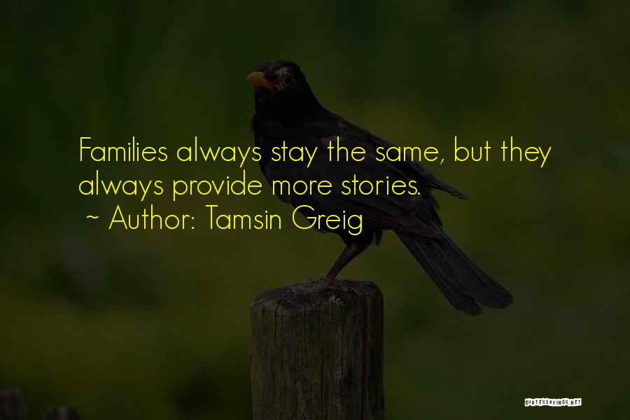 Tamsin Greig Quotes: Families Always Stay The Same, But They Always Provide More Stories.