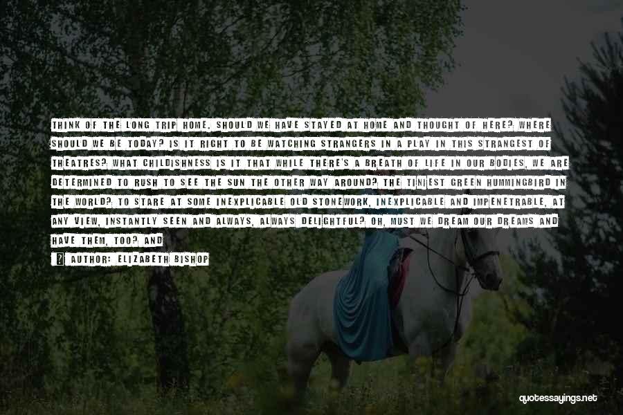 Elizabeth Bishop Quotes: Think Of The Long Trip Home. Should We Have Stayed At Home And Thought Of Here? Where Should We Be