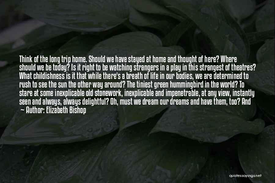 Elizabeth Bishop Quotes: Think Of The Long Trip Home. Should We Have Stayed At Home And Thought Of Here? Where Should We Be